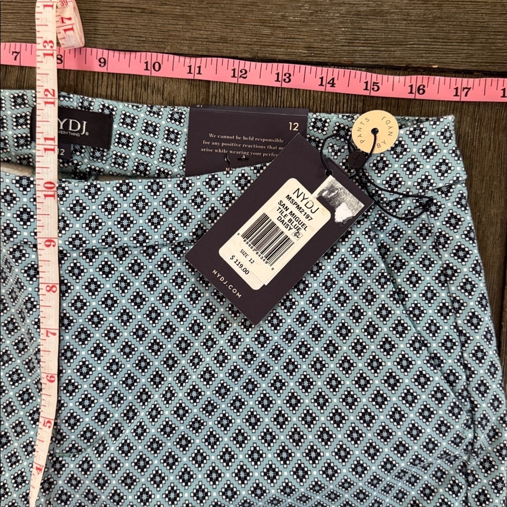 NYDJ Everyday Trouser Pants San Miguel Tile Blue Daisy - Picture 12 of 13